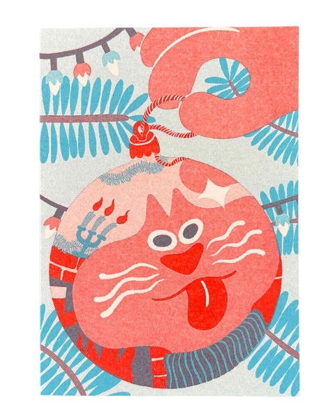 YUK FUN Christmas Card - Cat Bauble