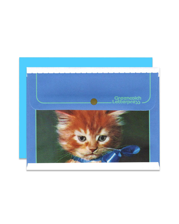 Greenwich Letterpress - Envelope & Card Set - Kitten With Bow