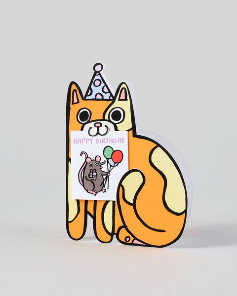 Wrap - Cat with Mini Card Greetings Card