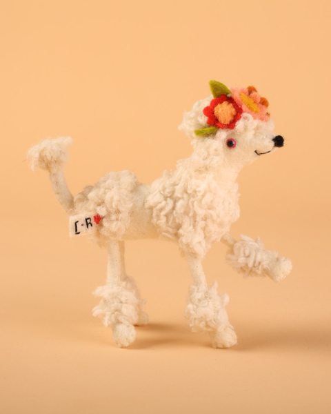 Cat Rabbit - Soft Sculpture - Poodle - White
