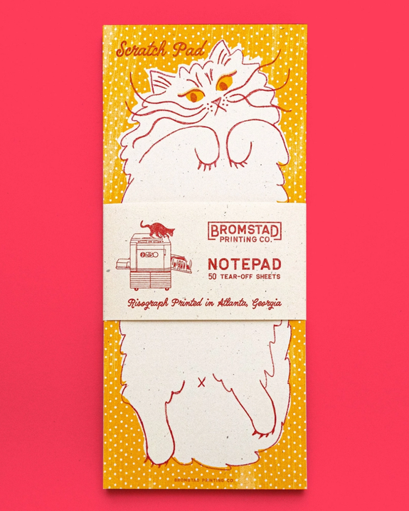 Bromstad Printing Co. - Risograph Notepad - Scratch Pad Cat
