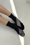 Le Bon Shoppe - Ruffled Hugger Crew Socks - Black