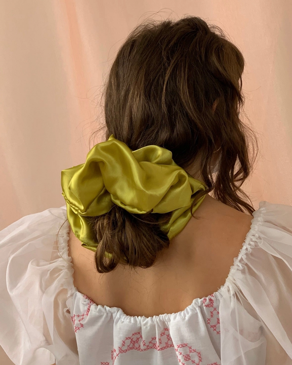 Room Shop - Giant Satin Scrunchie - Chartreuse