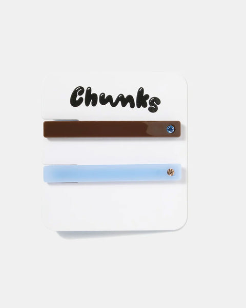 Chunks - Allie Clips - Chocolate & Periwinkle