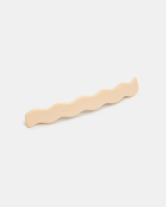 Chunks - Skinny Wave Barrette - Cream