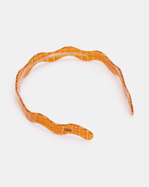 Chunks - Wavy Headband -  Caramel Plaid