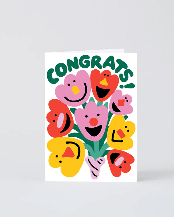 Wrap - Congrats Flowers Greetings Card