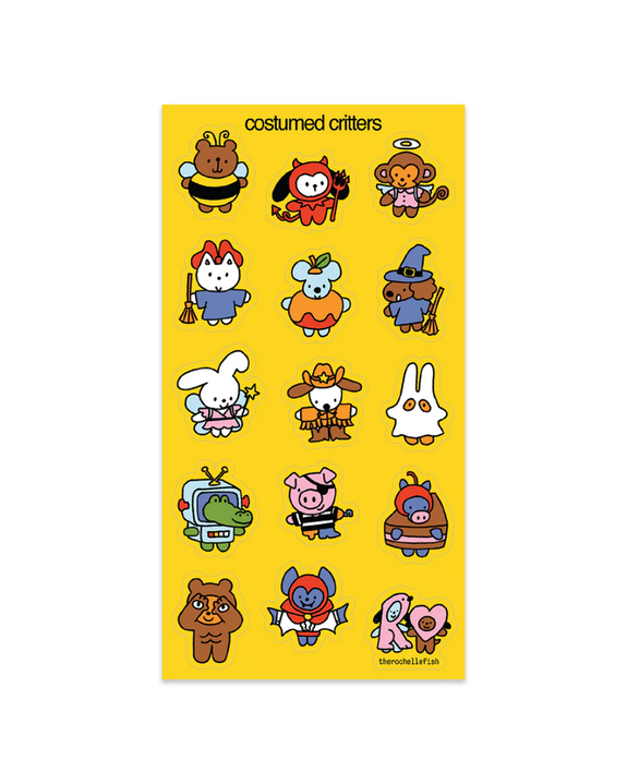 Rochelle Oh - 'Costumed Critters' Sticker Sheet