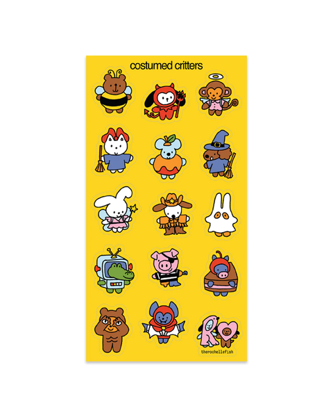 Rochelle Oh - 'Costumed Critters' Sticker Sheet
