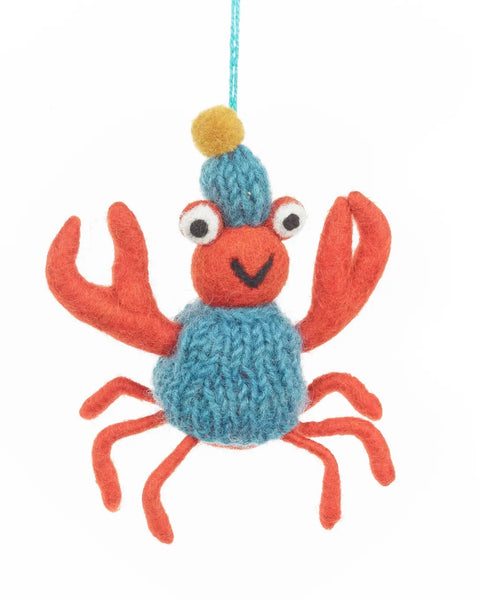 Felt So Good - Sammy Snowcrab Christmas Crab Decoration