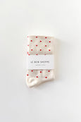 Le Bon Shoppe - Sneaker Socks - Polka Dot - Cream / Red