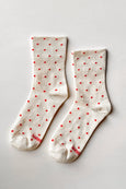 Le Bon Shoppe - Sneaker Socks - Polka Dot - Cream / Red