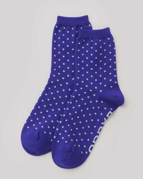 Baggu - Crew Sock - Micro Blue and White Polka Dot