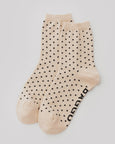 Baggu - Crew Sock - Micro Cream and Black Polka Dot