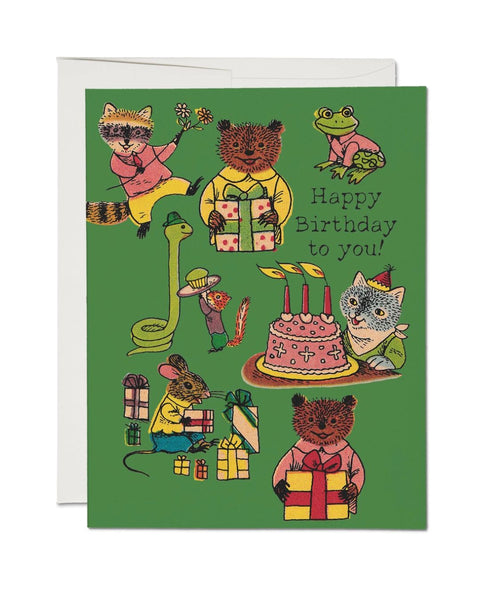 Red Cap Cards - Critter Wishes Greeting Card