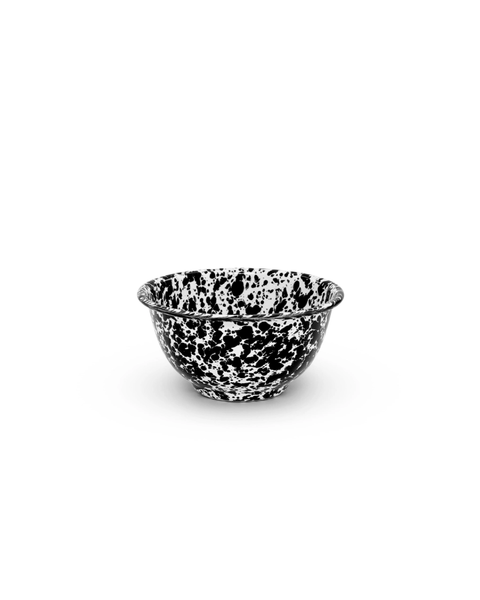 Crow Canyon - Small Footed Bowl - Black & White Splatter