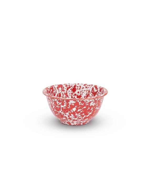 Crow Canyon - Small Footed Bowl - Red & White Splatter
