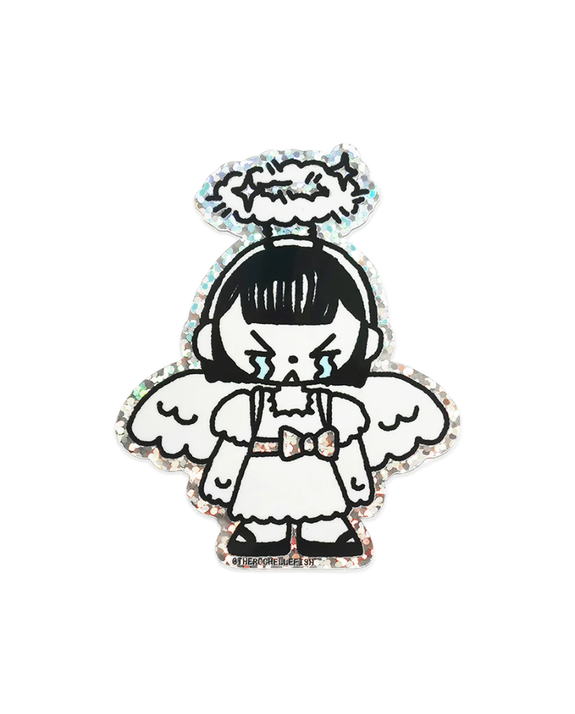 Rochelle Oh - Crying Angel - Flake Vinyl Sticker