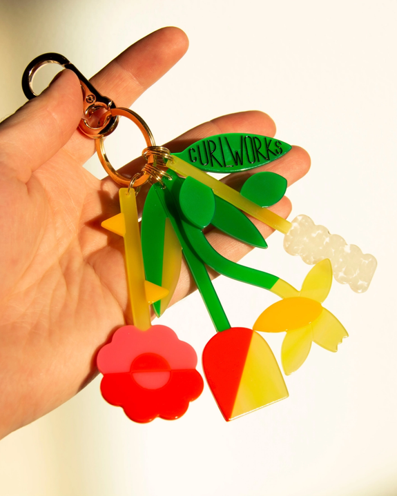 Curlworks - Bag Charm - Fresh Flower Bouquet