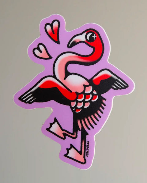 Curlworks - Flamingo - Vinyl Sticker