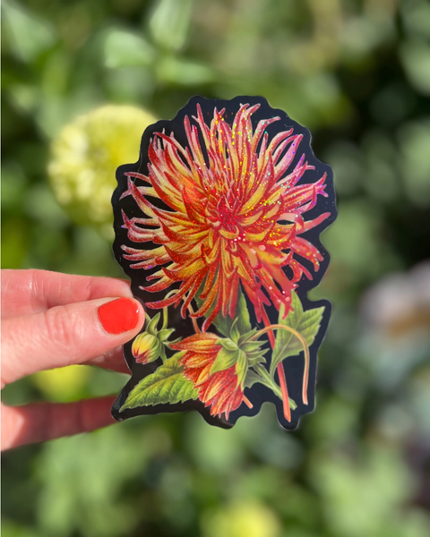 Astral Weekend - Dahlia Flower Glitter Sticker