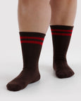 Baggu - Ribbed Sock - Coffee Stripe