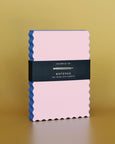 Idlewild Co. Mini Wave Shaped Notepad - Peach + Indigo Edge