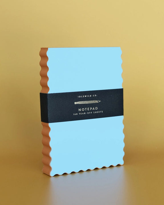 Idlewild Co. Mini Wave Shaped Notepad - Sky + Tangerine Edge