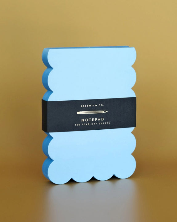 Idlewild Co. Scalloped Shaped Notepad - Aqua + Blue Edge