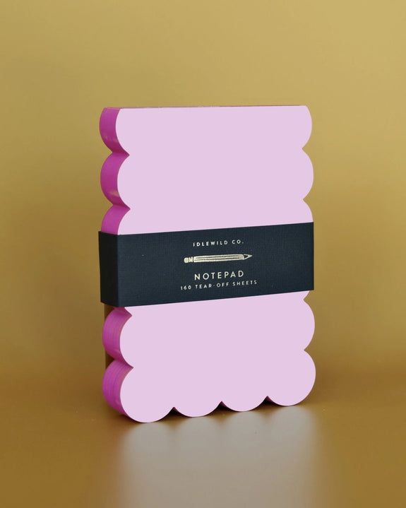 Idlewild Co. Scalloped Shaped Notepad - Lilac + Hot Pink Edge