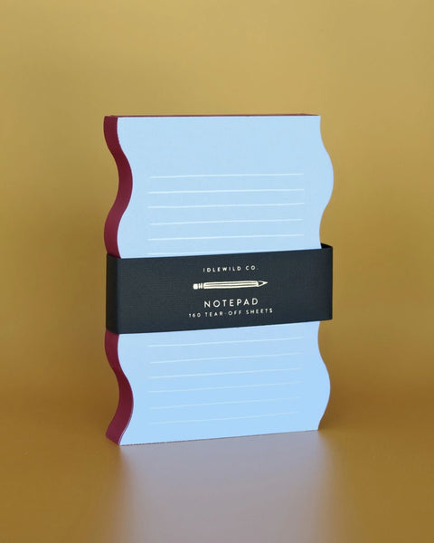 Idlewild Co. Wavy Shaped Notepad - Blue + Cranberry Edge