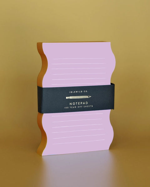 Idlewild Co. Wavy Shaped Notepad - Lilac + Tangerine Edge