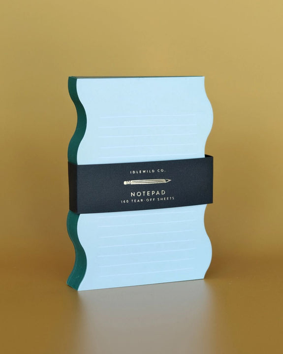 Idlewild Co. Wavy Shaped Notepad - Mint + Evergreen Edge