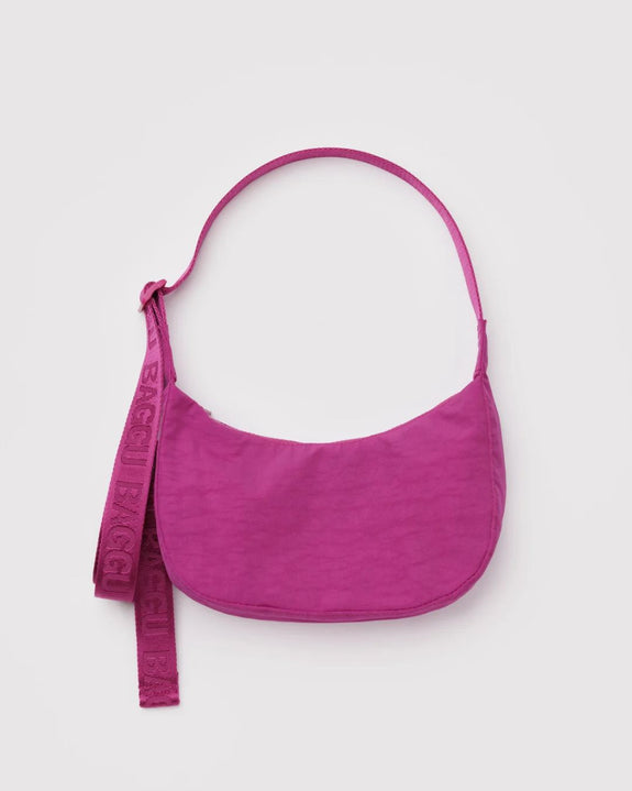 Baggu - Small Nylon Crescent Bag - Deep Fuchsia