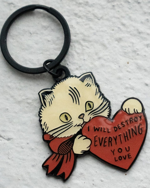 Stay Home Club - Destroy Cat Keychain