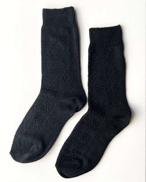 Le Bon Shoppe - Modal Eyelet Socks - Jet Black