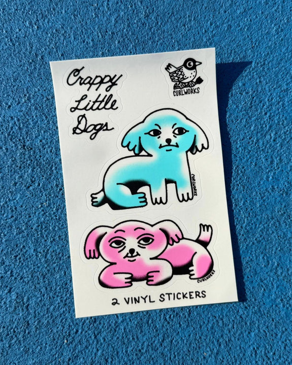 Curlworks - Crappy Little Dogs Sticker Sheet