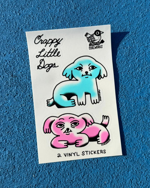 Curlworks - Crappy Little Dogs Sticker Sheet