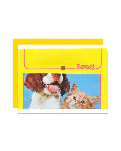 Greenwich Letterpress - Envelope & Card Set - Dog & Cat