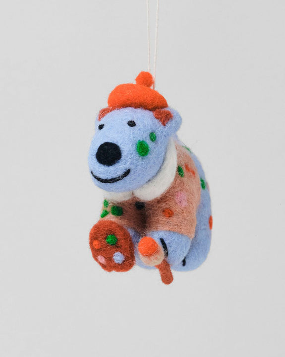 Wrap - Hanging Felt Ornament - Jackson Dog