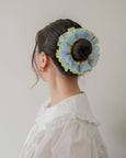 Juniq Scrunchies - Miss Dottie - Baby Blue/Yellow