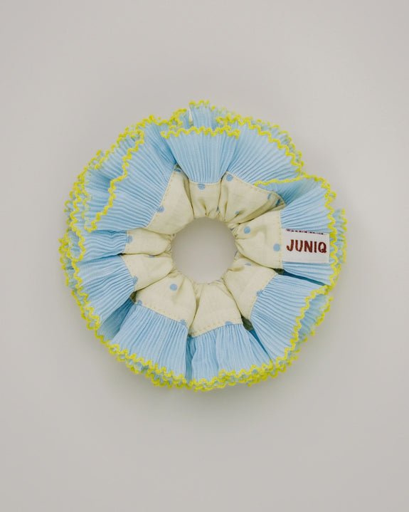 Juniq Scrunchies - Miss Dottie - Baby Blue/Yellow