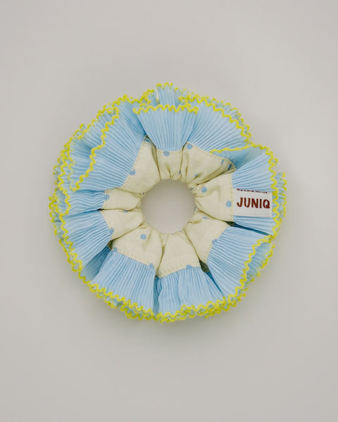 Juniq Scrunchies - Miss Dottie - Baby Blue/Yellow