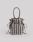 Baggu - Nylon Drawstring Bag - Black And Cream Gingham