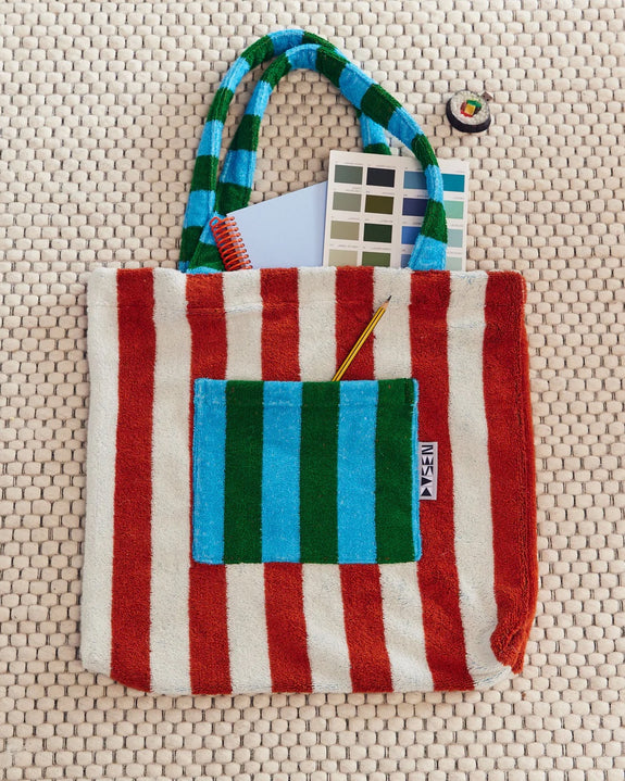 Dusen Dusen - Terrycloth Tote Bag - Field Stripe