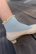 Le Bon Shoppe - Petite Ruffled Modal Socks - Baby Blue and Butter