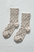 Le Bon Shoppe - Sneaker Socks - Polka Dot - Oatmeal / Black