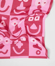 Wrap - Tea Towel - Making Faces Pink/Maroon