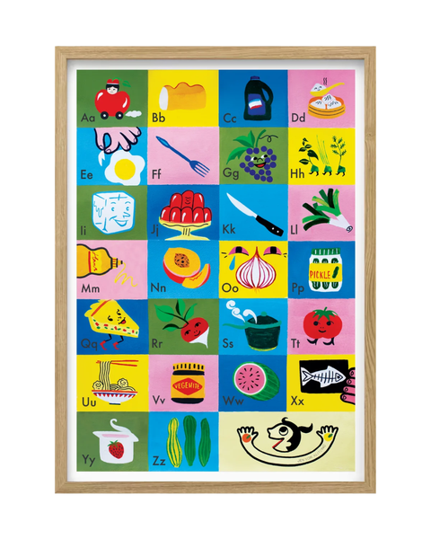 Food For Everyone - A3 Print - The Edible Alphabet by Jen von Klitzing