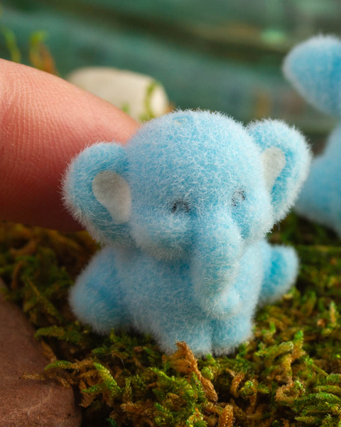Miniature Flocked Elephant